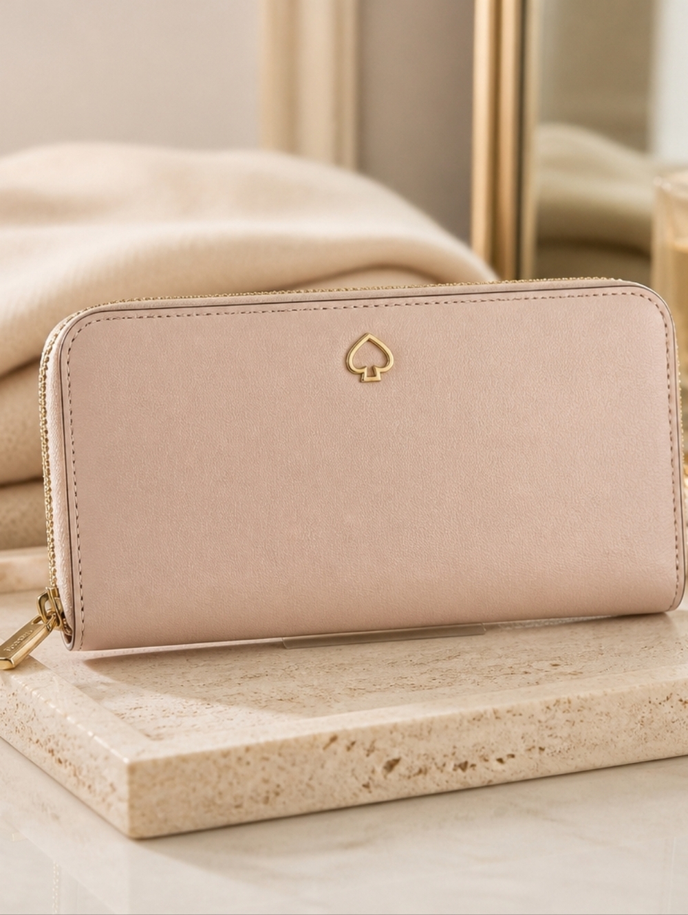 Kate Spade Blush  Zip-Around Leather Wallet